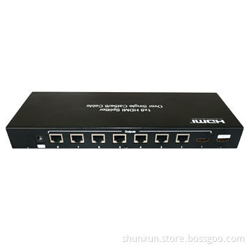 1x8 HDMI Splitter, Over 50m Cat5, Supports 3D and 1080p, 1 HDMI in 7 UTP Plus 1 HDMI Out